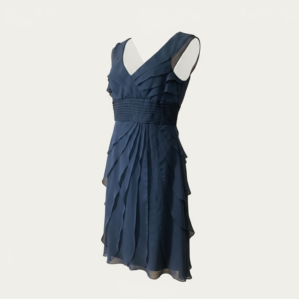 Adrianna Papell Occasions Teal Layered Mini Dress Size 6